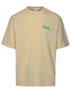 Marcelo Burlon County Of Milan 'solsticio' Beige Cotton T-shirt In Beige