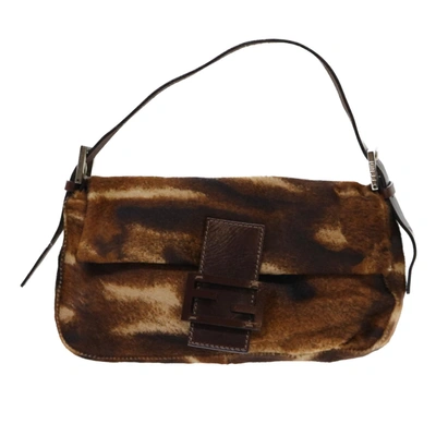 Fendi Baguette Brown Fur Shoulder Bag ()