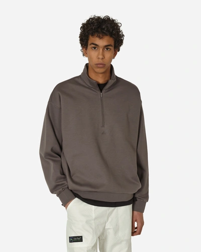 Adidas Originals Basketball Half-zip Crewneck Sweatshirts Charcoal In Black