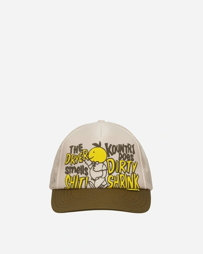 Kapital Kountry Dirty Shrink Trucker Cap Ecru In Beige