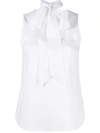 Moschino Sleeveless Crepe Top In White