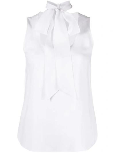 Moschino Sleeveless Crepe Top In White