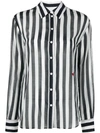 Moschino Striped Cotton-blend Shirt In Black