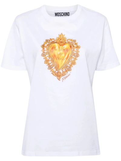 Moschino T-shirt With Print In White