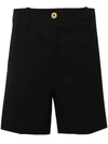 Patou Pressed-crease High-waist Tailored Shorts In Black