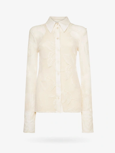 Sportmax Lace Detailed Long-sleeved Top In White