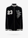 Off-white Nylon Varsity Jacket With Frontal Logo Patch In Black