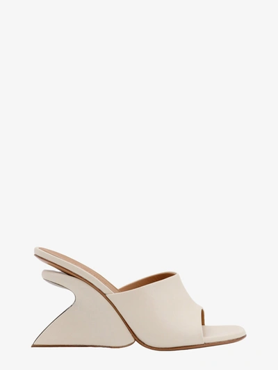 Off-white Jug Leather Wedge Mules In White