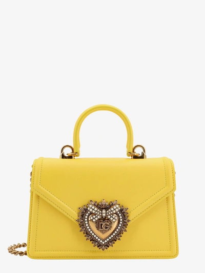 Dolce & Gabbana Small Devotion Bag Shoulder Bag In Yellow