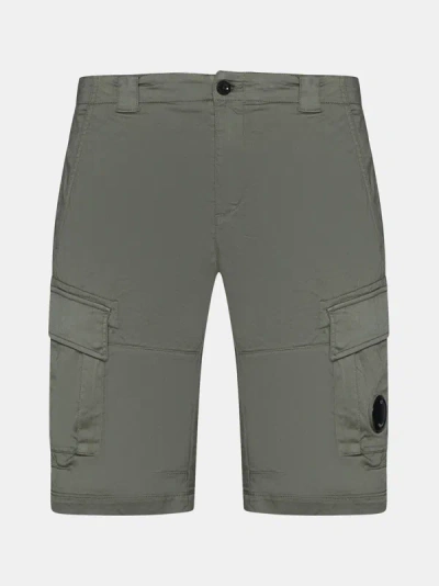 C.p. Company Stretch Cotton Cargo Shorts In Agave Green