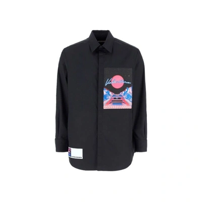 Valentino Logo Patch Shirt In Black