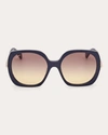 Max Mara Women's Malibu9 58mm Butterfly Sunglasses In Blue