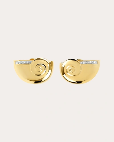 Maison Tjoeng Women's Arcadia 18k Gold Diamond Shell Earrings