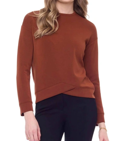 I Love Tyler Madison Naomi Inverted ‘v'-hem Modal Top In Paprika In Red