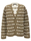 BALENCIAGA ALL-OVER LOGO CARDIGAN SWEATER, CARDIGANS BEIGE