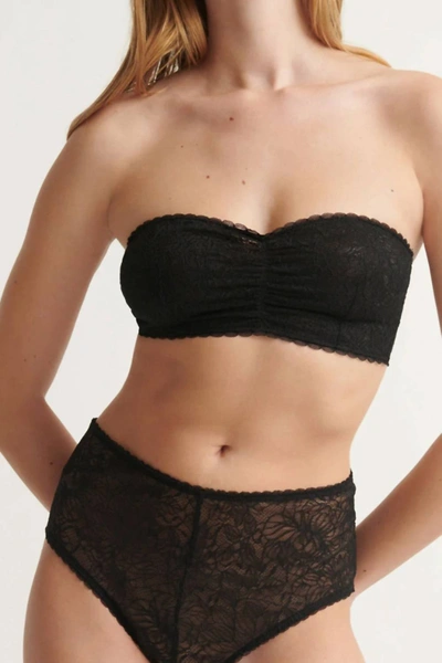 Skin Larah Recycled-lace Bandeau Bra In Black