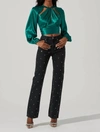 Astr Idara Open Back Top In Green