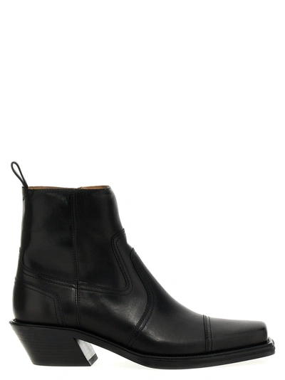 OFF-WHITE COWBOY CROPPED BOOTS, ANKLE BOOTS BLACK