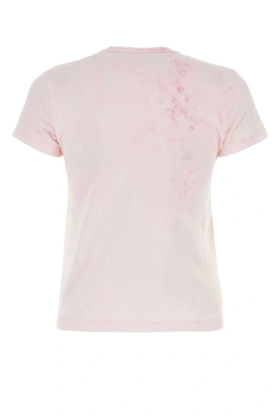 Alexander Wang Love Our Customers Shrunken Tee In Lt Pink Bleach Out