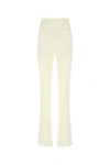Andreädamo Viscose Blend Flared Pant With Elastic Waistband In White
