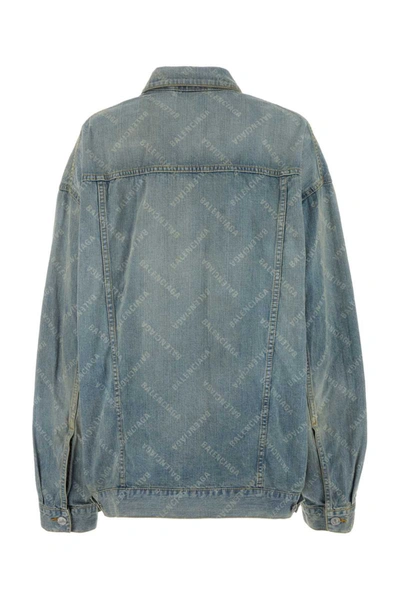 Balenciaga Allover Logo Denim Jacket In Printed