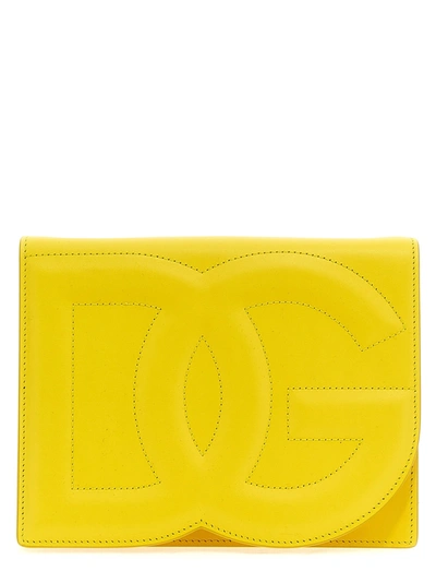 Dolce & Gabbana Logo Shoulder Strap Crossbody Bags Yellow