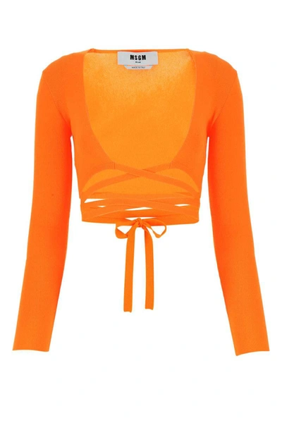 Msgm Knitwear In Orange