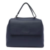 Orciani Sveva Medium Blue Leather Shoulder Bag In Blue
