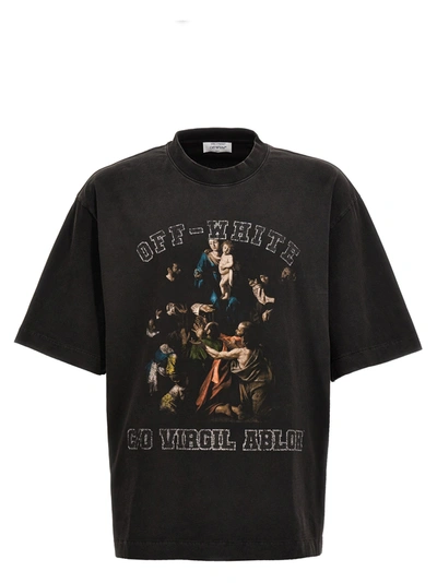 Off-white Mary Skate Cotton T-shirt In Negro