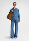 Totême Toteme Classic Line Denim Jacket For Men Or Women In Vibrant Blue