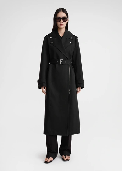 Totême Cotton Biker Trench Black