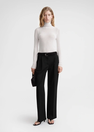 Totême High-neck Crochet Top Off White