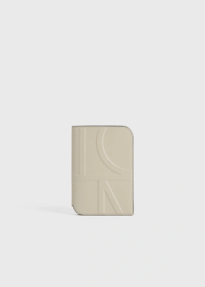 Totême Monogram Leather Passport Holder Fawn