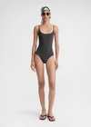 TOTÊME SQUARE-NECK SWIMSUIT ANTHRACITE