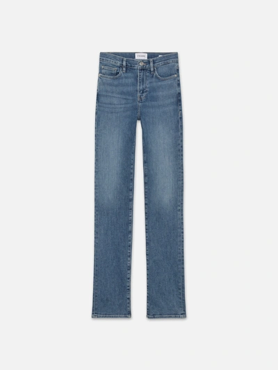 Frame Le High Straight Long Jeans In Blue