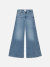Frame Denim Patch Pocket Slim Palazzo Doris Wide Leg Jean In Blue