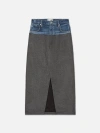 FRAME LE MIX MIDAXI SKIRT MALIBU/HERRINGBONE DENIM