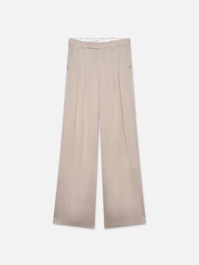 Frame Pleated Mid Rise Trouser Pants In Neutrals
