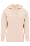 Autry Hooded Sweatshirt With Logo Embroidery And Elasticized Edges In Pink