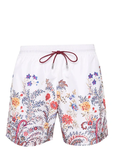 Etro Floral-print Swim Shorts In Multicolour