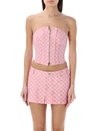 Misbhv Jacquard Canvas Monogram Corset Top In Pink