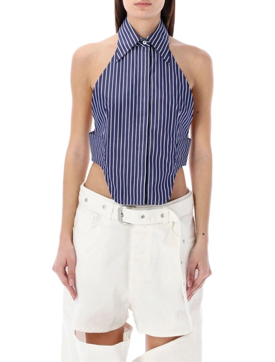 Ssheena Cute Shirt Top Stripes In Light Blue Stripe