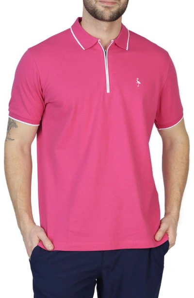 TAILORBYRD TAILORBYRD MICRO TIPPED PIQUÉ ZIP POLO