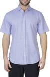 Tailorbyrd Mini Geo Knit Short Sleeve Shirt In Cloudberry