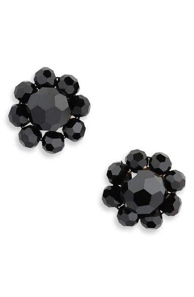 Simone Rocha Black Daisy Stud Earrings In Jet