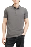 Allsaints Reform Short Sleeve Polo Shirt In Ash Grey