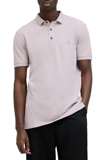 Allsaints Reform Slim Fit Cotton Polo In Smokey Lil