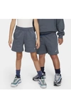 Nike Sportswear Icon Fleece Easyon Big Kids' Loose Shorts In Grey