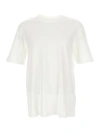JIL SANDER WHITE BACK PRINT SHORT-SLEEVED T-SHIRT IN COTTON MAN PAIRED WITH A PINK LONG-SLEEVED SHEER T-SHIRT I