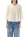 Isabel Marant Étoile Off-white Axeliana Shirt In Ecru